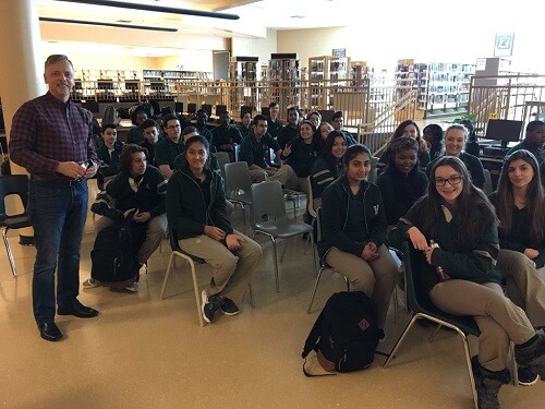 Picture of students in the library