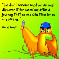 Picture of a quote with an owl beside it