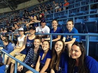 Picture of students at a Blue Jays game